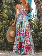 Smocked Printed Sleeveless Maxi Dress - 6i6