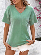 V-Neck Dropped Shoulder T-Shirt - 6i6