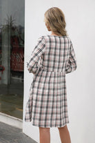 Plaid Round Neck Mini Dress - 6i6