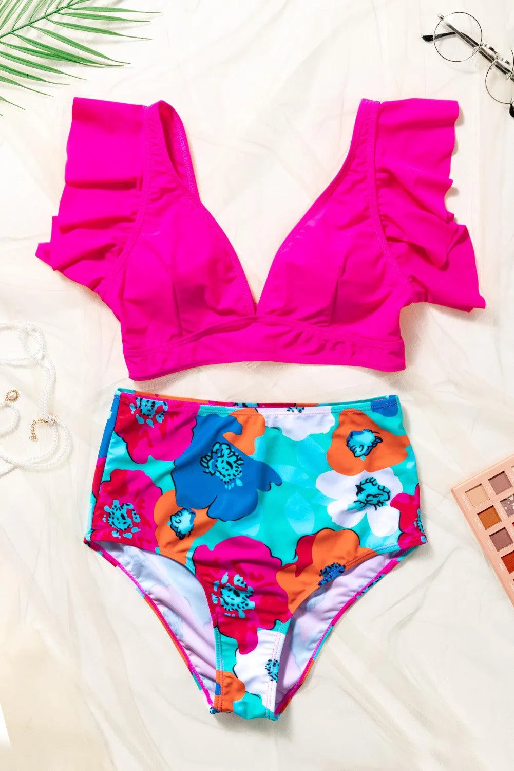 Cropped Swim Top and Floral Bottoms Set - 6i6