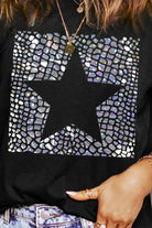 Star Round Neck Short Sleeve T-Shirt - 6i6