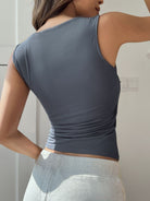 Devine Square Neck Cropped Tank for women from 6i6.com, ideal for summer layering or casual street style.