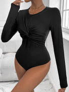 Twisted Round Neck Long Sleeve Bodysuit - 6i6