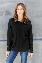 Double Take Full Size Round Neck Long Sleeve T-Shirt - 6i6