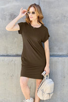 Basic Bae Full Size Round Neck Short Sleeve Dress with Pockets - 6i6