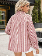 Striped Button Up Long Sleeve Shirt - 6i6