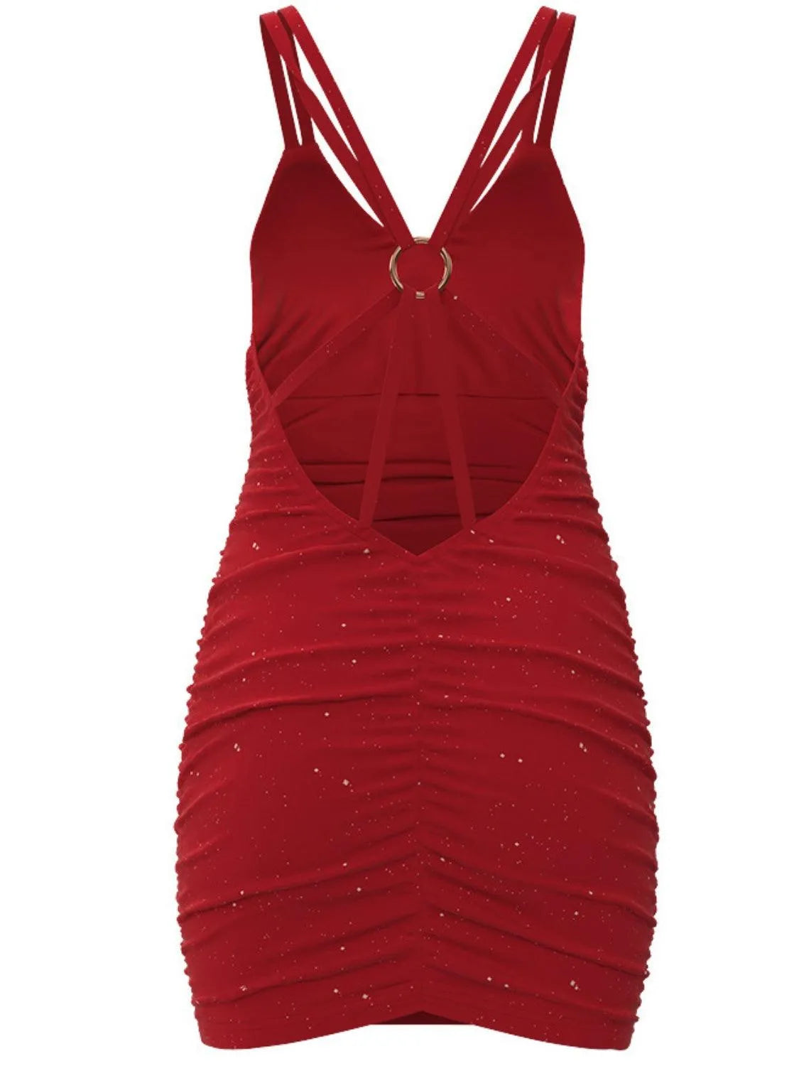 Glitter Double Spaghetti Straps Mini Dress - 6i6