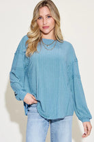 Basic Bae Full Size Ribbed Round Neck Long Sleeve T-Shirt - 6i6