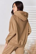 RISEN Drawstring Drop Shoulder Long Sleeve Hoodie - 6i6