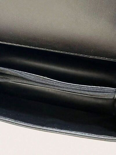 Chain PU Leather Handbag with detachable shoulder strap for women from 6i6.com, a versatile accessory for everyday or special occasions.