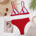 Spaghetti Strap Ribbed Bikini Set - 6i6