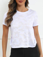 Ice Silk Mesh Round Neck Short Sleeve T-Shirt - 6i6