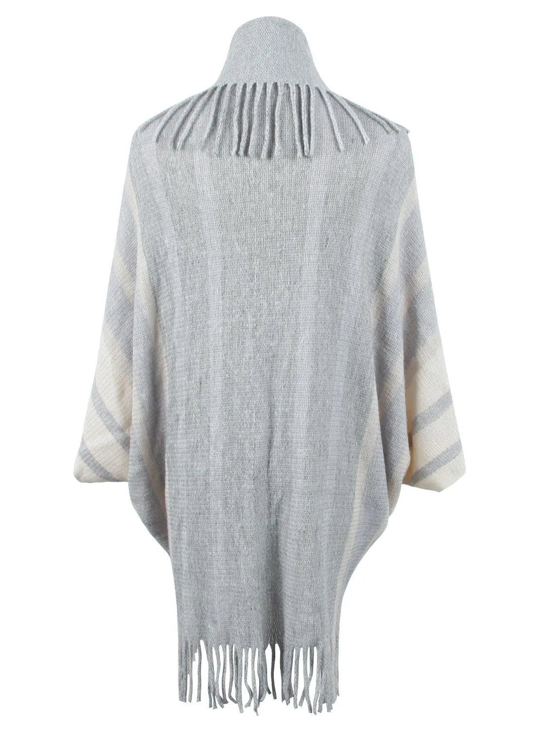 Fringe Detail Open Front Poncho - 6i6