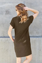 Basic Bae Full Size Round Neck Short Sleeve Dress with Pockets - 6i6