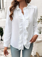 Textured Lace Detail Long Sleeve Shirt - 6i6