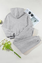 Dropped Shoulder Long Sleeve Hoodie and Pants Active Set - 6i6