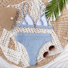 Spaghetti Strap Ribbed Bikini Set - 6i6