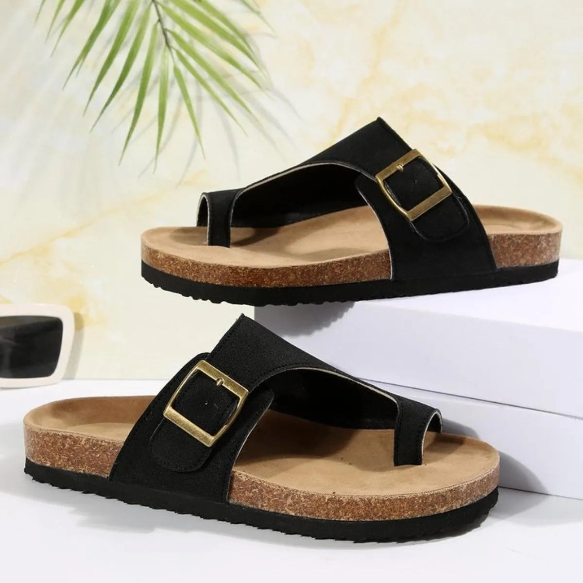 Open Toe Buckle Sandals - 6i6