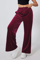 Drawstring Wide Leg Active Pants - 6i6