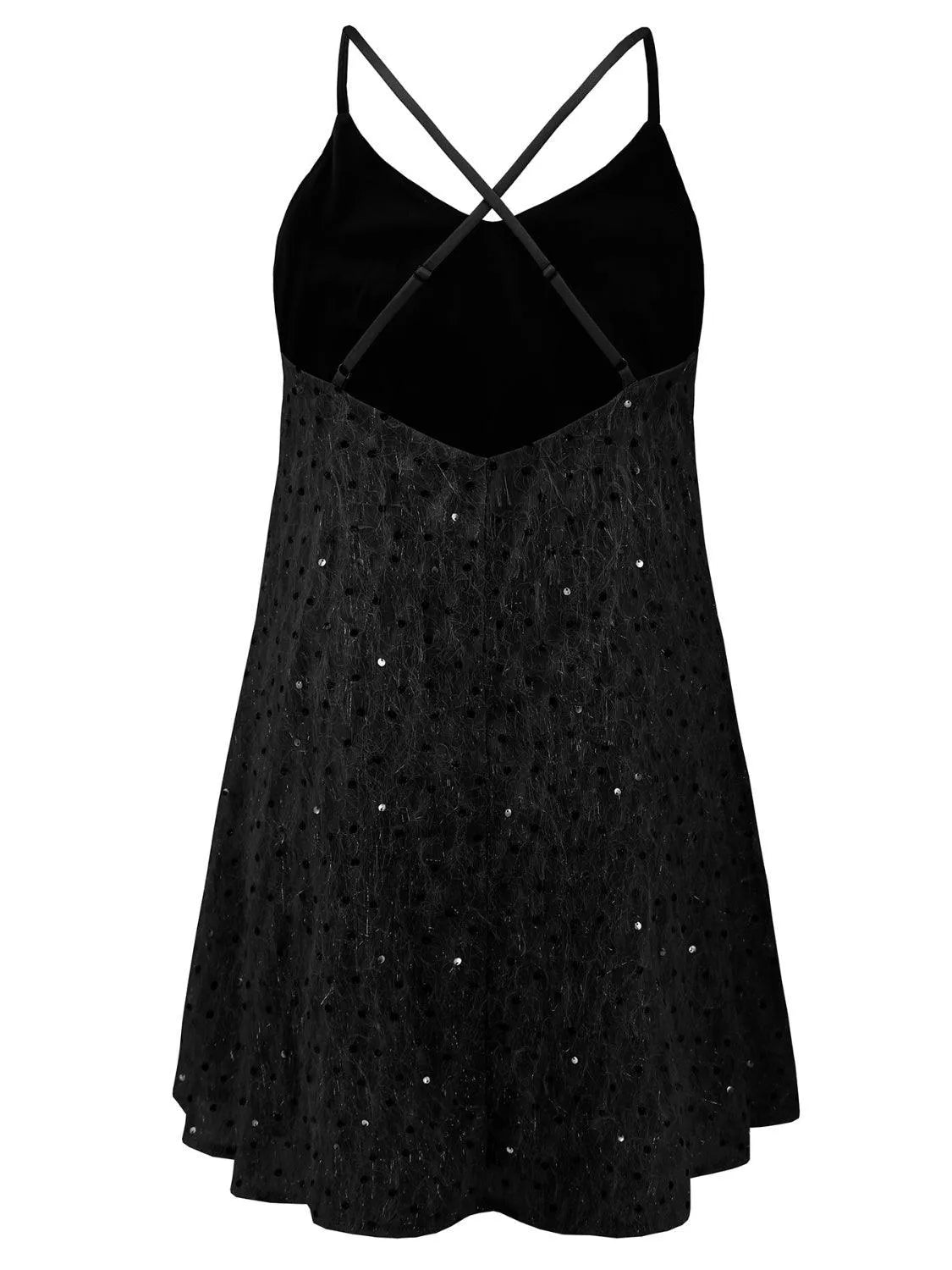 Sequin V-Neck Mini Cami Dress - 6i6