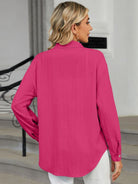 Collared Neck Long Sleeve Shirt - 6i6