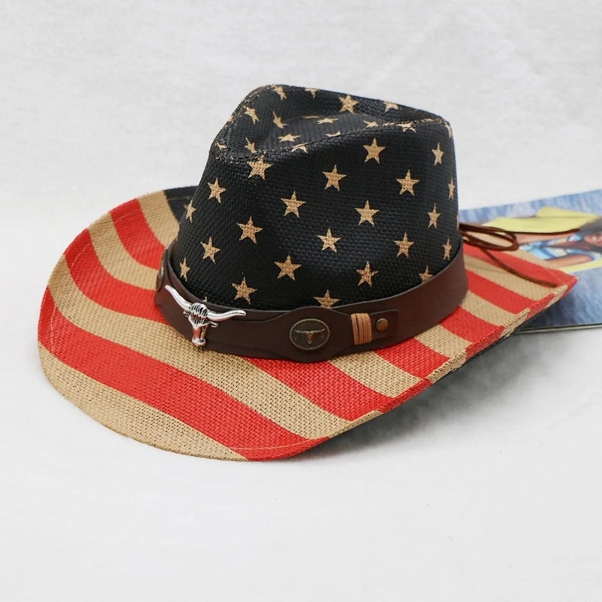 US Flag Print Paper Cloth Hat - 6i6