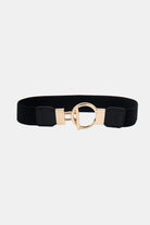 Circle Shape Buckle Zinc Alloy Buckle PU Leather Belt - 6i6