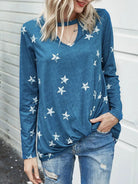 Cutout Round Neck Long Sleeve T-Shirt - 6i6