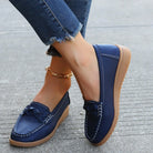 Weave Wedge Heeled Loafers - 6i6