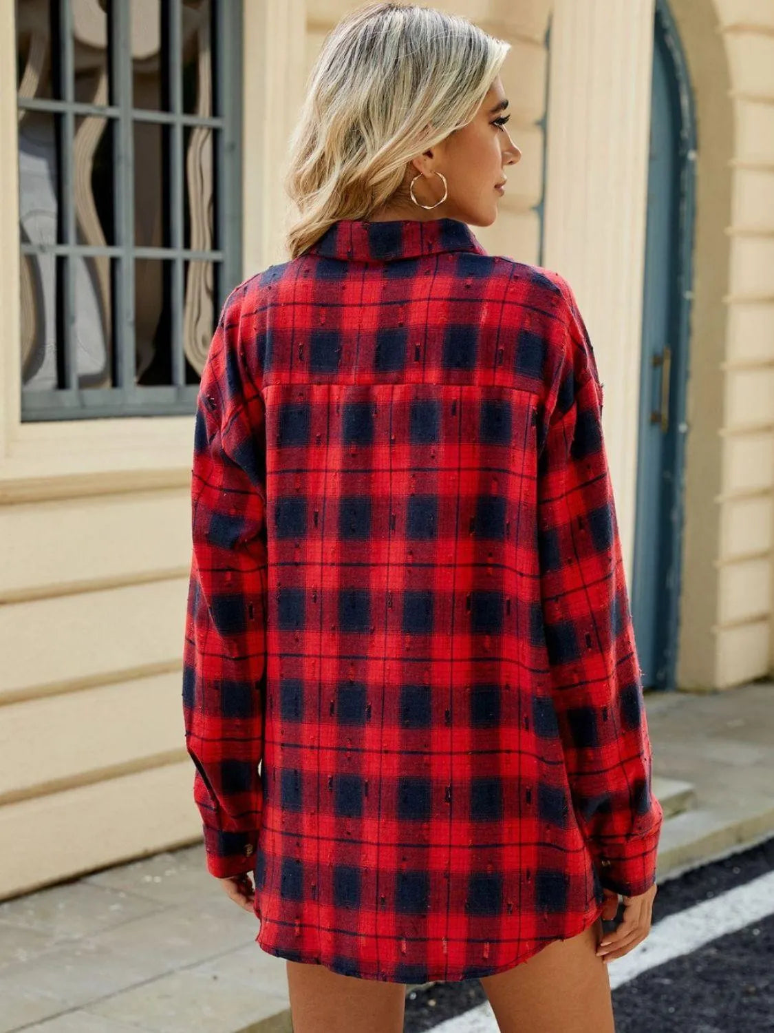 Plaid Button Up Long Sleeve Shirt - 6i6