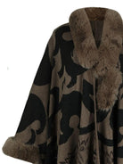 Faux Fur Trim Poncho - 6i6