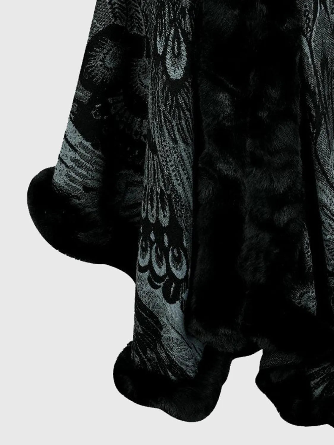 Printed Open Front Poncho - 6i6