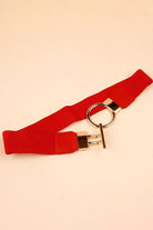 Circle Shape Buckle Zinc Alloy Buckle PU Leather Belt - 6i6