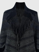 Fringe Detail Open Front Poncho - 6i6