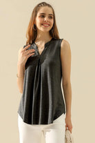 Ninexis Full Size Notched Sleeveless Top - 6i6