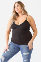 Zenobia Plus Size Lace Detail V-Neck Cami - 6i6