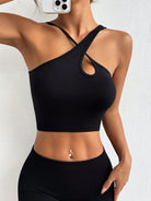 Crisscross Cutout Crop Active Tank - 6i6