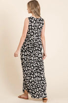 BOMBOM Leopard Maxi Dress with Pockets - 6i6