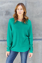 Double Take Full Size Round Neck Long Sleeve T-Shirt - 6i6