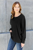 Double Take Full Size Round Neck Long Sleeve T-Shirt - 6i6