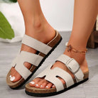 Open Toe Hollow Buckle Sandals - 6i6