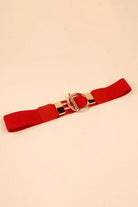 Circle Shape Buckle Zinc Alloy Buckle PU Leather Belt - 6i6