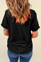 Pumpkin Round Neck Short Sleeve T-Shirt - 6i6