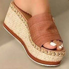 PU Leather Open Toe Sandals - 6i6