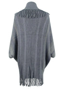 Fringe Detail Open Front Poncho - 6i6