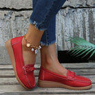 Weave Wedge Heeled Loafers - 6i6