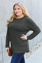 Basic Bae Full Size Round Neck Dropped Shoulder T-Shirt - 6i6