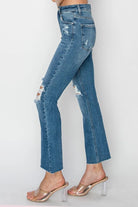 RISEN High Rise Distressed Ankle Jeans - 6i6