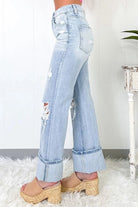 Distressed High Waist Jeans with Pockets - 6i6