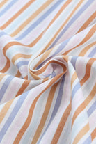 Pocketed Striped Collared Neck Short Sleeve Shirt - 6i6